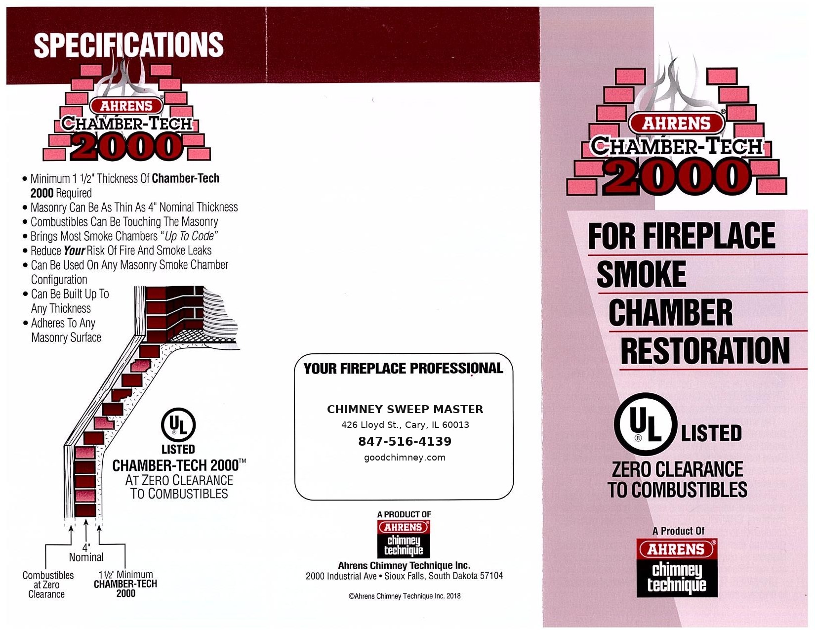 Ahrens Chamber-Tech 2000 brochure — Page 2 — Specifications
