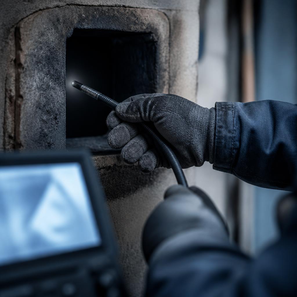 Level 2 inspection camera on the flue